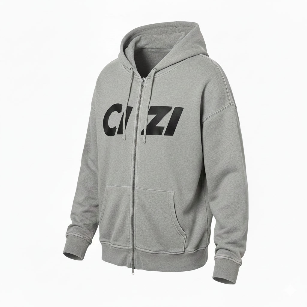 Cizi Zip Up Hoodie – Heather Grey