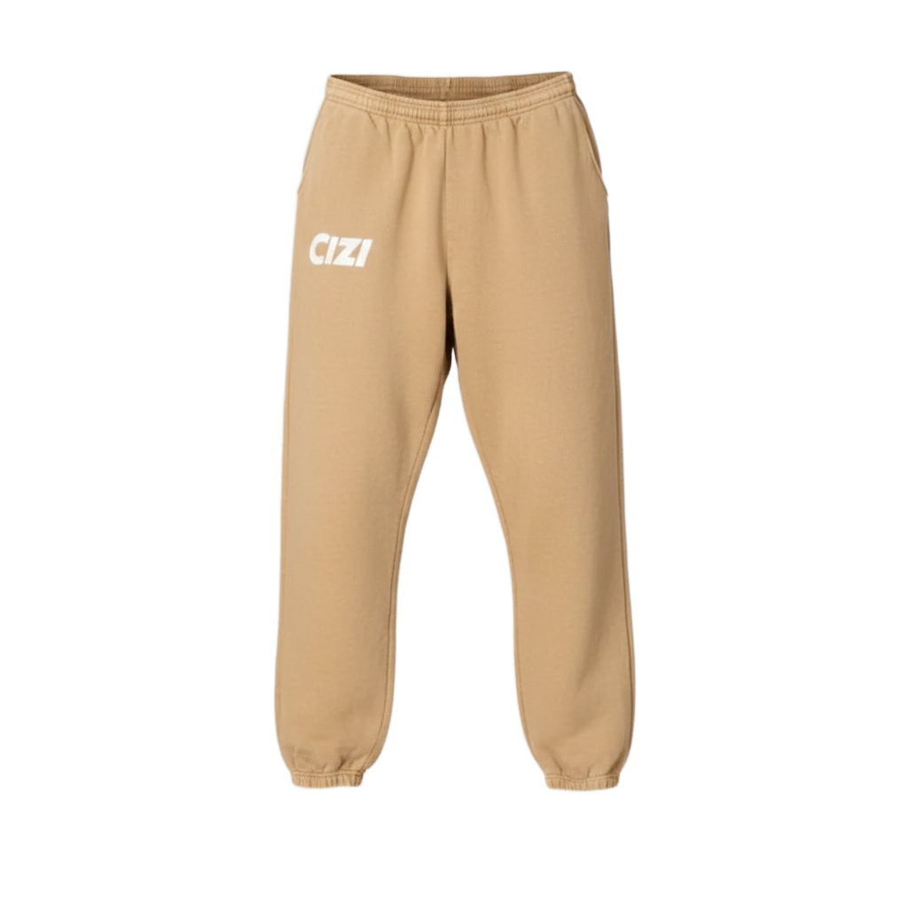 Cizi Tapered Sweatpants – Beige